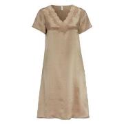 Damella Woven Silk Plain Nightdress Nougat silke Medium Dame