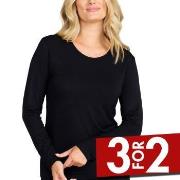 Damella Bamboo Long Sleeve Top Svart Bambus Small Dame
