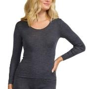 Damella Wool And Silk Long Sleeve Top Mørkgrå  ull 38 Dame