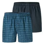 Schiesser 2P Boxershorts multipack Blå bomull Medium Herre