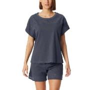 Schiesser Casual Nightwear Short Pyjama Set Mørkgrå  bomull 48 Dame