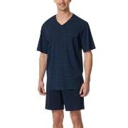 Schiesser Comfort Essentials V-Neck Short Pyjamas Mørkblå bomull 3XL H...