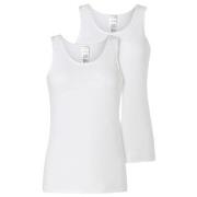 Schiesser 2P Modern Lace Top Hvit bomull 42 Dame