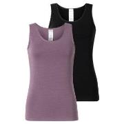 Schiesser 2P Modern Lace Top Lilla/Svart bomull 40 Dame