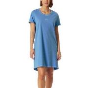 Schiesser Short Sleeve Sleepshirt Lysblå bomull 36 Dame