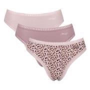 Sloggi Truser 3P GO Crush High Leg Briefs Sand/rosa bomull Large Dame