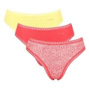 Sloggi Truser 3P GO Crush High Leg Briefs Rosa/Gul bomull X-Small Dame