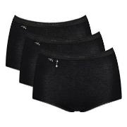 Sloggi Truser 3P Pearl Maxi Svart bomull 48 Dame