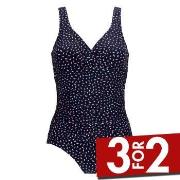 Damella Fiona Swimsuit Pattern Marine/Rød 42 Dame