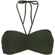 Damella Olivia Textured Padded Bikini Bra Mørkgrørnn  nylon 48 Dame