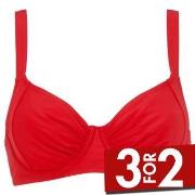 Damella Sophia Basic Underwired Bikini Bra Rød polyester F 44 Dame