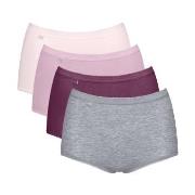 Sloggi Truser 4P Basic Plus Maxi Panty Rosa/Grå bomull 42 Dame