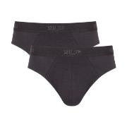 Sloggi 2P SLG Base Midi Briefs Svart bomull Small Herre
