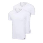 adidas 2P V-Neck Active Flex Cotton T-Shirt Hvit bomull Large Herre