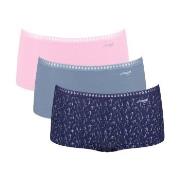 Sloggi Truser 3P GO Crush Hipster Shorts Rosa/Blå bomull Large Dame