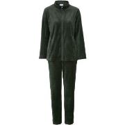 Damella Velour Plain Suit Mørkgrørnn  X-Large Dame