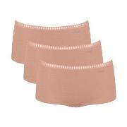 Sloggi Truser 3P GO Crush Hipster Shorts Lysbrun  bomull X-Small Dame