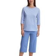Calida Lovely Nights Capri Pyjama Lysblå bomull Medium Dame