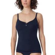 Schiesser Fine Rib Spaghetti Top Mørkblå bomull X-Small Dame