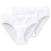 Schiesser Truser 2P Cotton Essentials Tai Panties Hvit bomull 4XL Dame