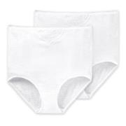 Schiesser Truser 2P Essentials Cotton Maxi Embroidery Hvit bomull Smal...