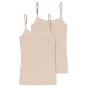 Schiesser 2P Modal Essentials Spaghetti Strap Tops Beige 3XL Dame