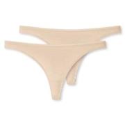Schiesser Truser 2P 95-5 Organic Cotton Thongs Beige økologisk bomull ...