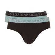 Armani Endurance Briefs 2P Svart/Blå bomull X-Large Herre