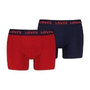 Levis 2P Repeat Logo Boxer Brief Svart/Rød bomull X-Large Herre