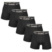 Salming 5P Soft Cotton Boxers With Logo Svart bomull Large Herre