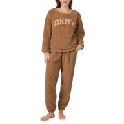 DKNY Chill In Style Top Jogger Set Brun polyester X-Small Dame