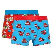 Happy socks 2P Super Dad Boxershorts Blå bomull X-Large Herre