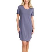 Damella Bamboo Plain Short Sleeve Nightdress Blå Bambus Small Dame