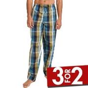 Jockey Loungewear Pant Woven Blå/Gul bomull 2XL Herre