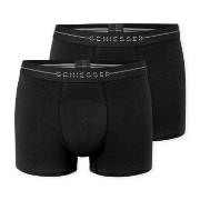 Schiesser 2P Cotton Flex Trunks Svart bomull X-Large Herre