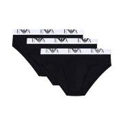 Armani Stretch Jersey Briefs With Logo 3P Svart bomull Large Herre