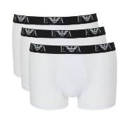 Armani Stretch Jersey Boxer With Logo 3P Hvit bomull Small Herre