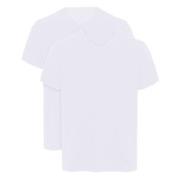 Armani Cotton V-neck T-shirts 2P Hvit bomull Medium Herre