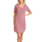 Damella Bamboo Plain Short Sleeve Nightdress Rosa Bambus Small Dame