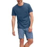 Calida Relax Streamline 2 Short Pyjamas Blå bomull Medium Herre