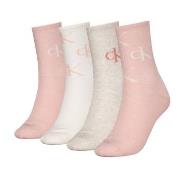 Calvin Klein Strømper 4P Women Aop Socks Gift Box Hvit/Rosa One Size D...