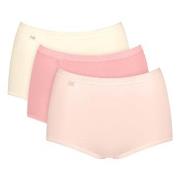 Sloggi Truser 3P Basic Plus Maxi Colored Rød/Gul bomull 48 Dame