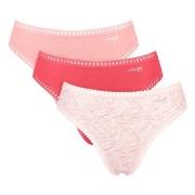 Sloggi Truser 3P GO Crush High Leg Briefs Rød/Rosa bomull X-Small Dame