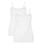 Bamboo basics 2P Vera Knitted Spaghetti Top Hvit X-Large Dame