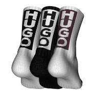 HUGO Strømper 3P Back Label Socks Hvit/Svart Str 39/42