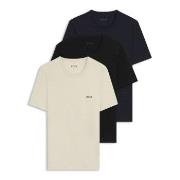 BOSS 3P Classic Crew Neck T Shirt Beige/marin bomull Large Herre