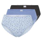 Schiesser Truser 3P Modern Brazillian Slips Svart/Blå bomull 46 Dame