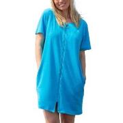 Trofe Short Sleeved Beachrobe Turkis Medium Dame