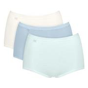 Sloggi Truser 3P Basic Plus Maxi Colored Hvit/Lysblå bomull 56 Dame