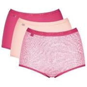 Sloggi Truser 3P Basic Plus Maxi Colored Hvit/Lysblå bomull 54 Dame